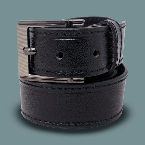 Vihan Black Genuine Leather Belt for Men